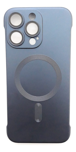 Capinha Para iPhone 15 Pro Max C/ Magsafe Azul-marinho Lisa