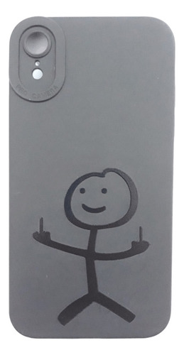 Capa De Silicone Genérica Para iPhone XR - Proteção E Estilo Preto Casual E Com Toque De Humor Irreverente