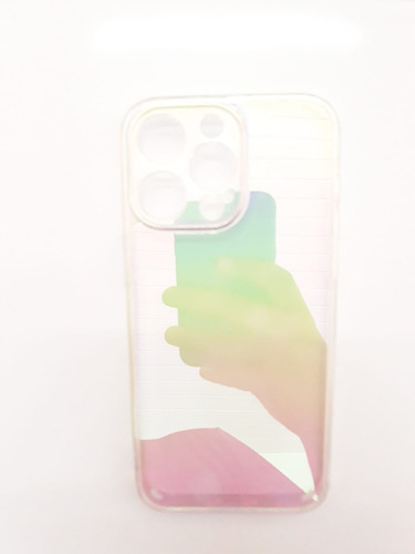 Capinha Para iPhone 15 Pro Max Cor Refletiva Transparente Lisa